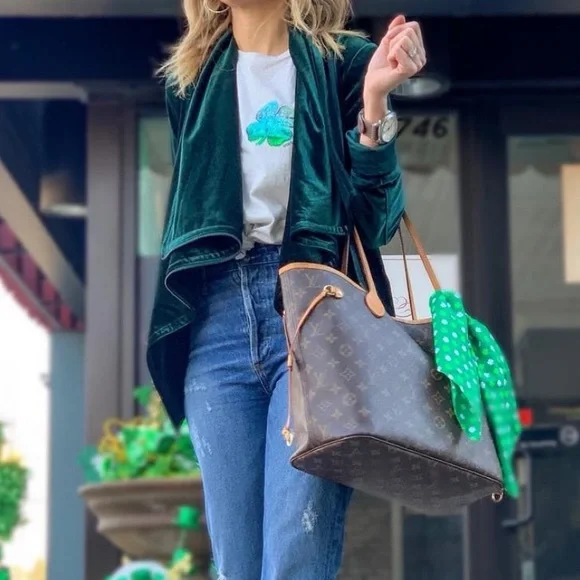 Blank NYC Jackets Coats Blanknyc Green Velvet Drape Jacket